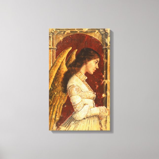 Pre-Raphaelite Fresco Angel Canvas Print (Front)