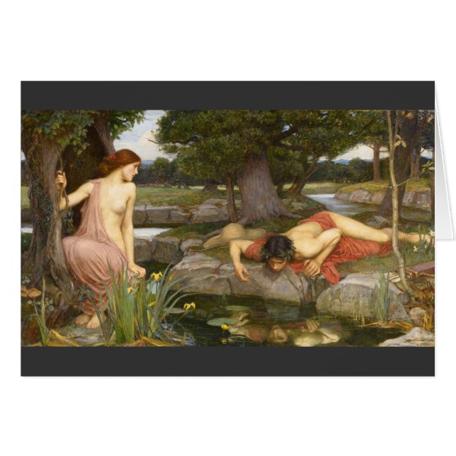 Pre-Raphaelite Painting Echo and Narcissus Cards (Front Horizontal)
