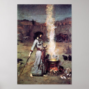 Pre-Raphaelite Waterhouse Magic Circle Poster
