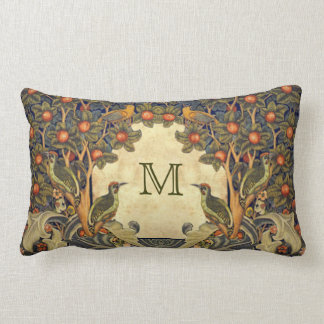 Pre Raphaelite Wm. Morris CUSTOMIZABLE MONOGRAM Lumbar Pillow