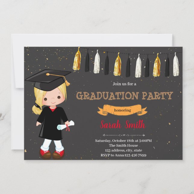 Pre school  kids graduation invitation (Front)