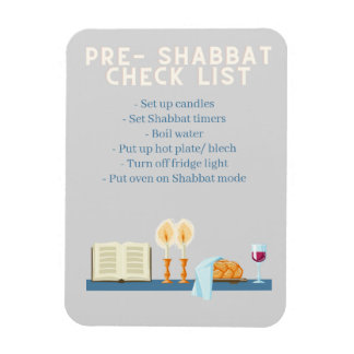 Pre-Shabbat check list magnet