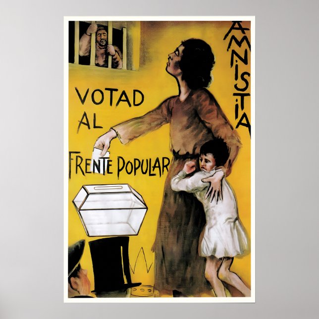 Pre-Spanish Civil War Poster Vote for Amnesty! (Front)