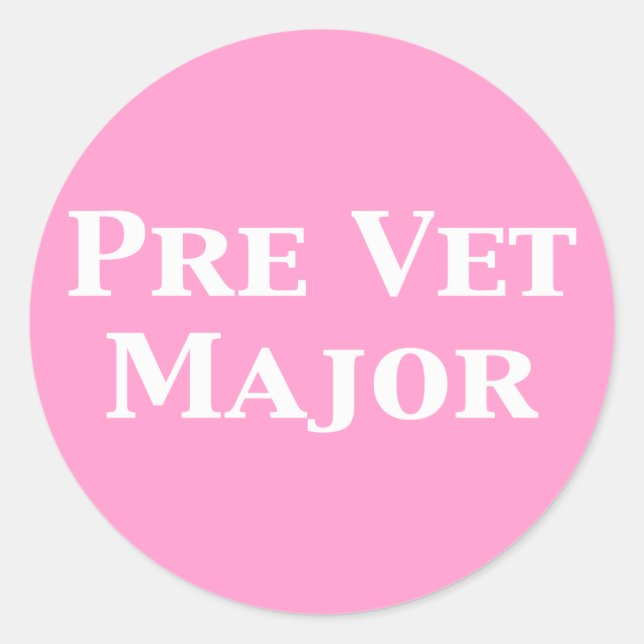 Pre Vet Major Gifts Classic Round Sticker (Front)