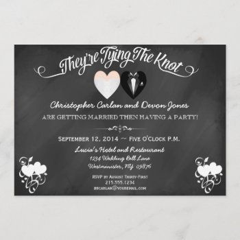Pre Wedding Announcement Chalkboard Invitation by PetitePaperie at Zazzle