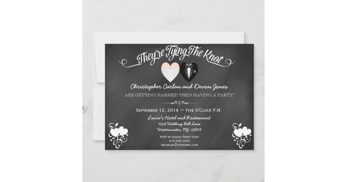 Chalkboard Script Save the Date Stamps - Luxury Wedding Invites