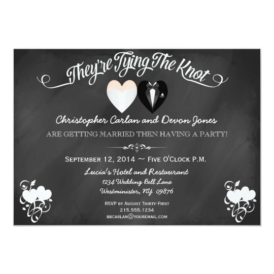  Pre  Wedding  Announcement Chalkboard Invitation  Zazzle com