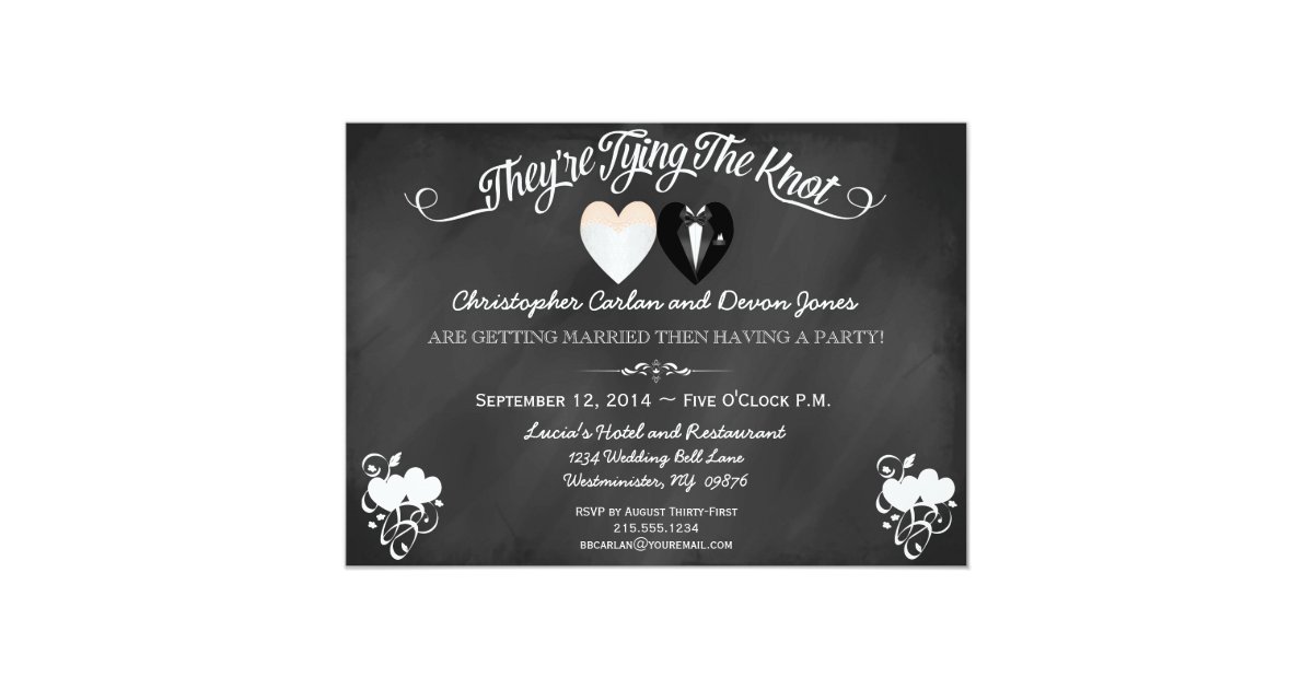  Pre  Wedding  Announcement Chalkboard Invitation  Zazzle com