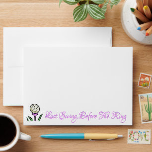 Pre-Wedding Bridal Party Golf Lavender Last Swing Envelope