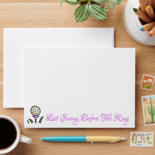 Pre_Wedding Bridal Party Golf Lavender Last Swing Envelope