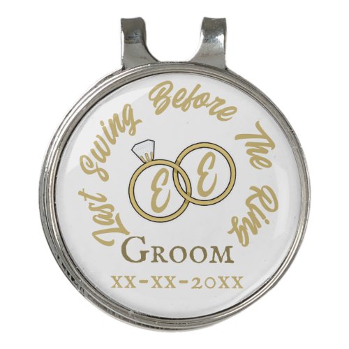 Pre_Wedding Golf Party Weekend White Gold Groom Golf Hat Clip