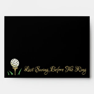 Pre-Wedding Golfing Party Black Gold Last Swing Envelope