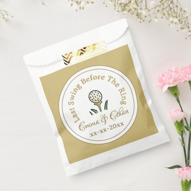 Pre-Wedding Golfing Party Weekend White Gold Favor Bag (Sealed)