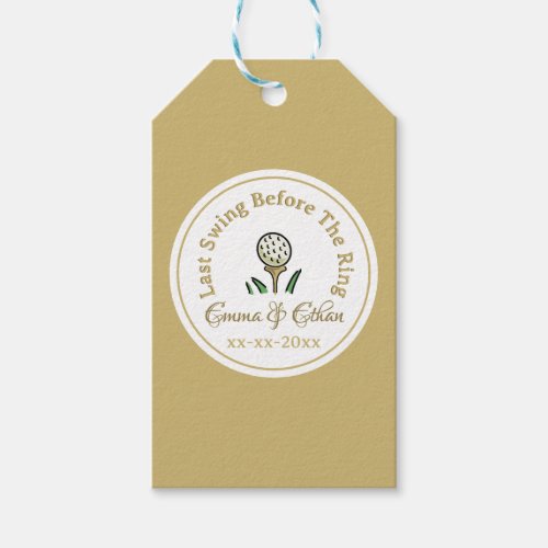Pre_Wedding Golfing Party Weekend White Gold Gift Tags