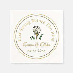 Pre-Wedding Golfing Party Weekend White Gold Napkins