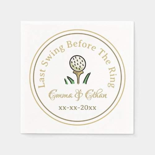 Pre_Wedding Golfing Party Weekend White Gold Napkins