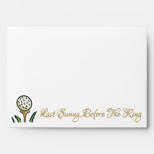 Pre_Wedding Golfing Party White Gold Last Swing  Envelope