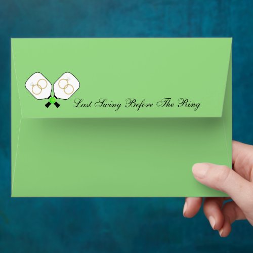 Pre_Wedding Pickleball Green Personalized Note Envelope