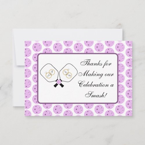Pre_Wedding Pickleball Lavender Personalized Note Thank You Card