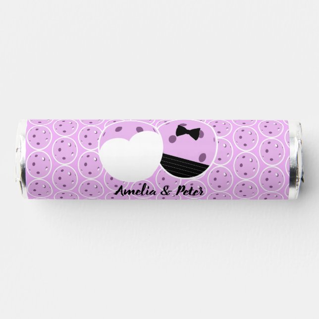 Pre-Wedding Pickleball Lavender Personalized Party Breath Savers® Mints (Front)
