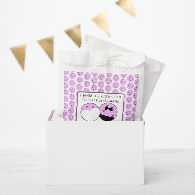 Pre-Wedding Pickleball Lavender Personalized Party Favor Bag (Party)