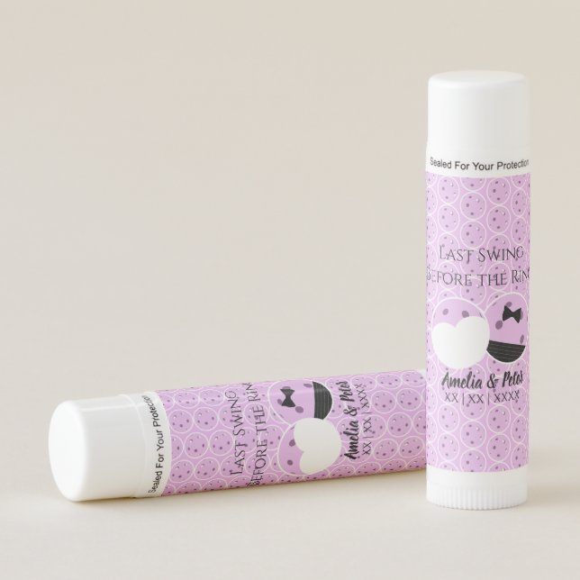 Pre-Wedding Pickleball Lavender Personalized Party Lip Balm (Front)