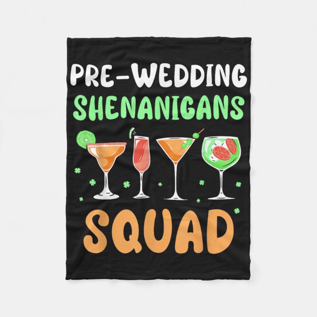 Pre-wedding Shenanigans Squad Party Groom Bachelor Fleece Blanket (Front)