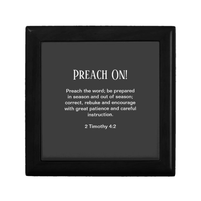 Preach On! Wooden Jewelry Keepsake Box (Front)