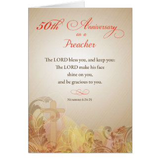 Preacher 50th Ordination Anniversary, Blessing Card