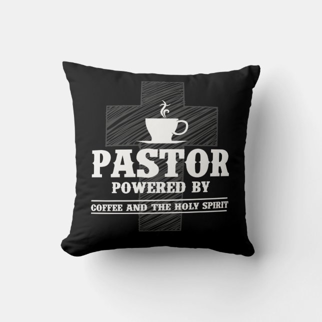 Preacher Coffee Lover Holy Spirit Caffeine Pastor Throw Pillow (Front)