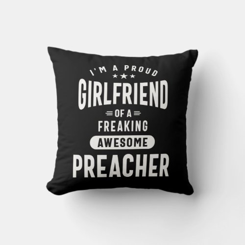 Preacher Job Title Tee Gift Mens Womens Throw Pillow