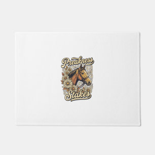 Preakness Stakes Vintage Horse Floral Race Design Doormat