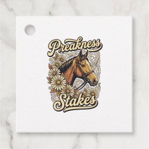 Preakness Stakes Vintage Horse Floral Race Design Favor Tags