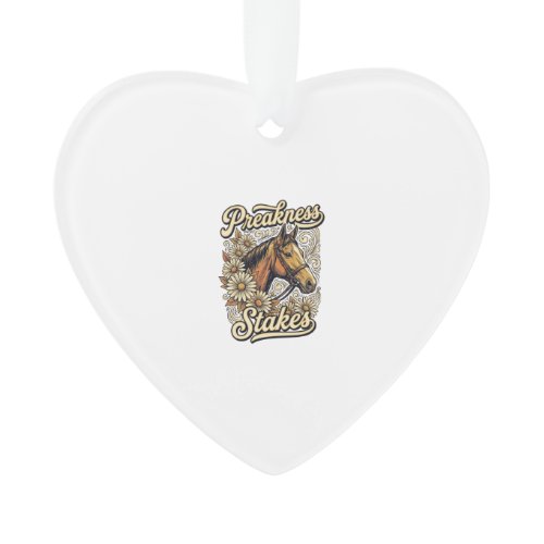 Preakness Stakes Vintage Horse Floral Race Design Ornament