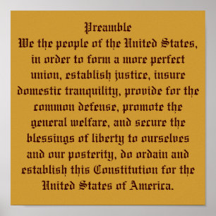 Preamble of the Constitution. Poster