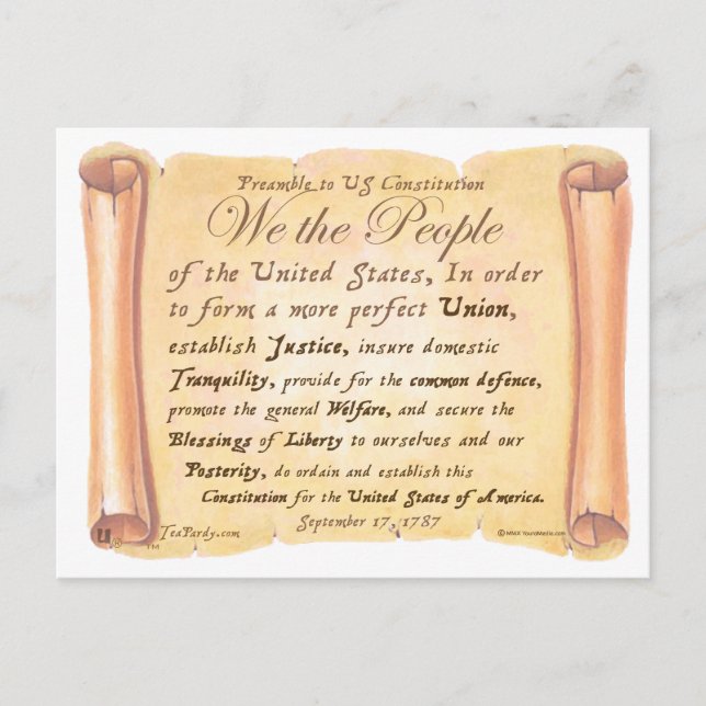 Preamble to Constitution H Postcard (Front)