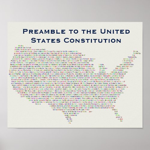 Preamble to the United States Constitution Poster