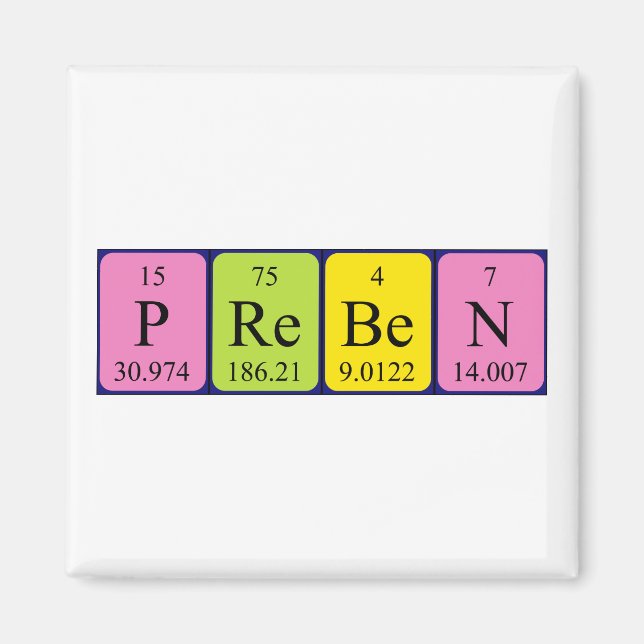 Preben periodic table name magnet (Front)