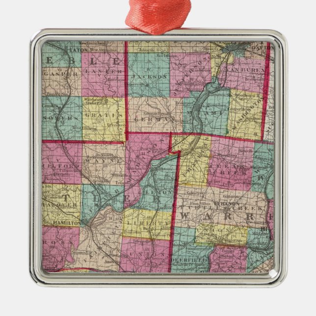 Preble and Warren Counties Metal Ornament (Front)