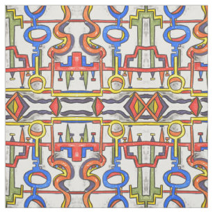 Precarious Plumbing-Abstract Geometric Pattern Fabric