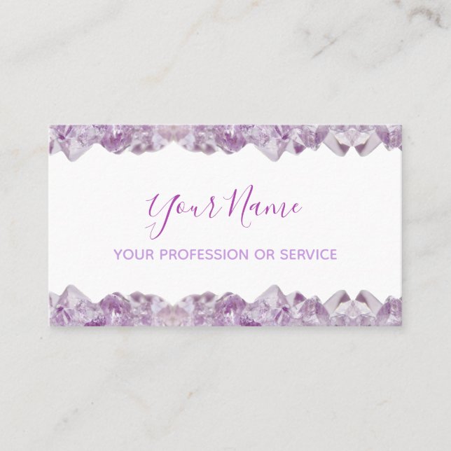 Precious amethyst gem jewelers jewelry business card (Front)