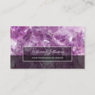 Precious amethyst gem luxury crystal jewelry busin business card