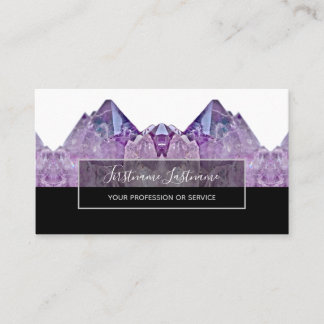 Precious amethyst gem luxury crystal jewelry business card