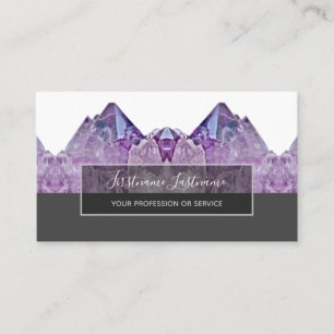 Precious amethyst gem luxury crystal jewelry business card