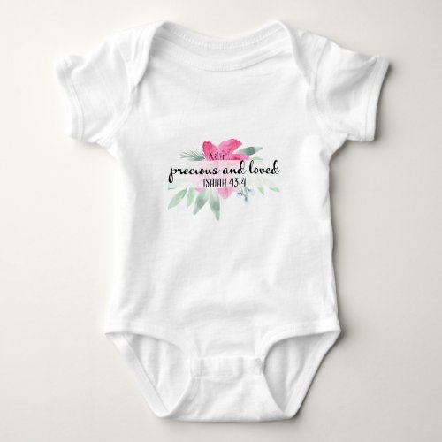 Precious and Loved Christian Art Baby Bodysuit
