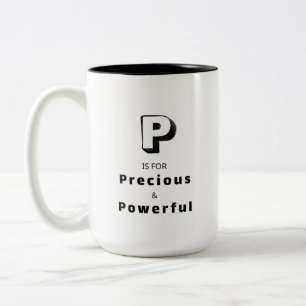 Precious and Powerful P - Personalized Luxury Two-Tone Coffee Mug