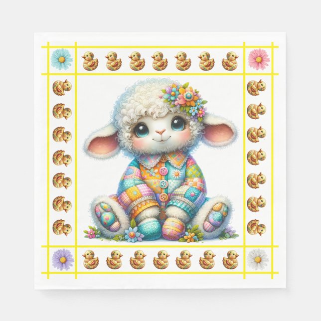 Precious Baby Animals Theme - Invitation Napkins (Front)