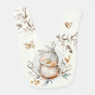 Precious Baby Bird Watercolor  Bib