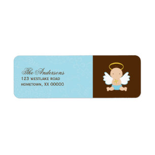 Precious Baby Boy Christening Label