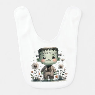 Precious Baby Frankenstein with Wildflowers   Cute Bib